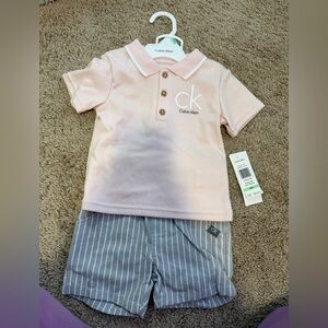Calvin Klein Kids Light Pink Polo set